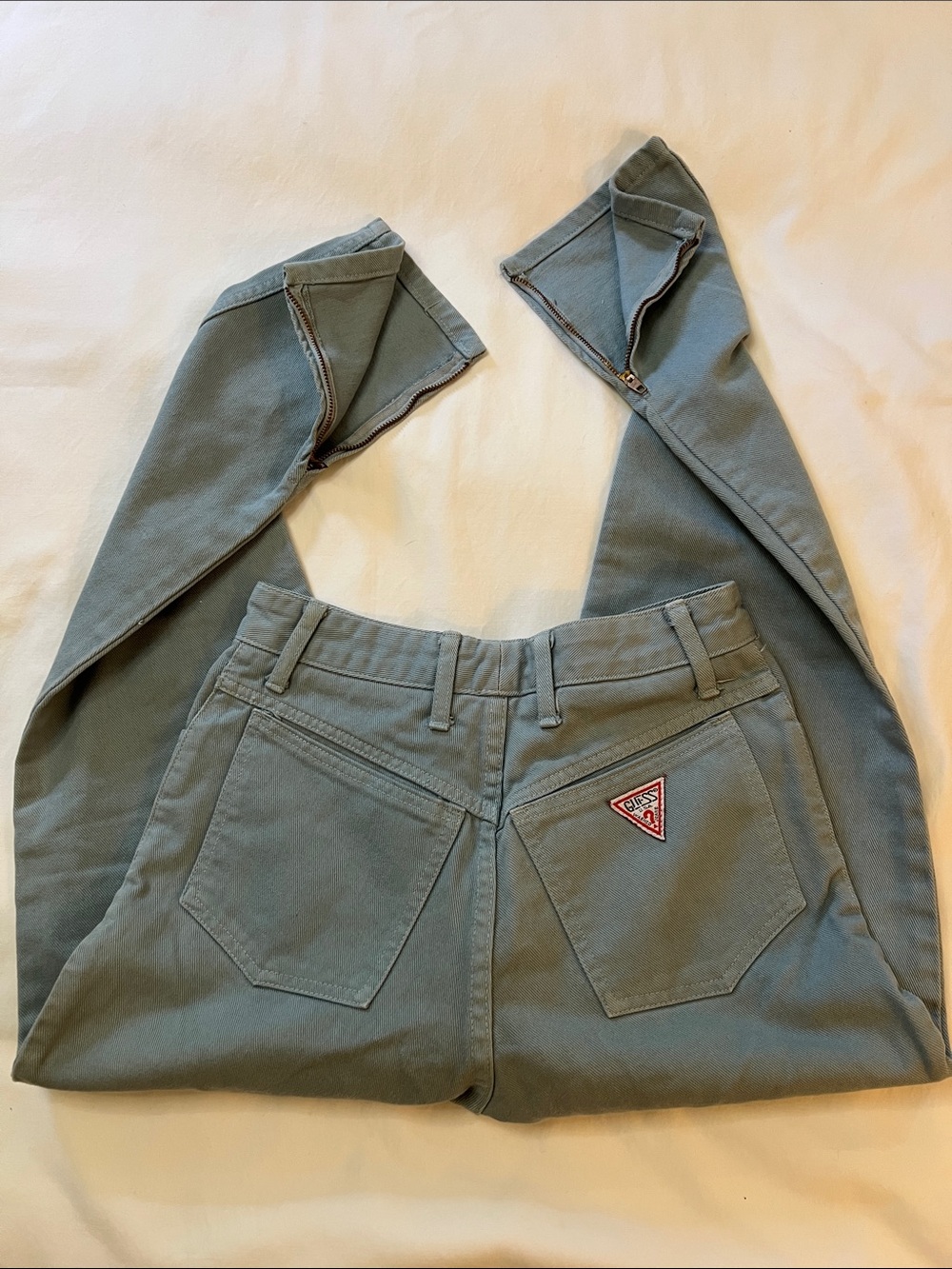 Vintage 80s Guess Georges Marciano 3 Zip Jeans Size 28N Light Wash Made in USA S